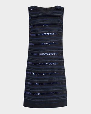 Jenae Sleeveless Beaded Linen Mini Dress