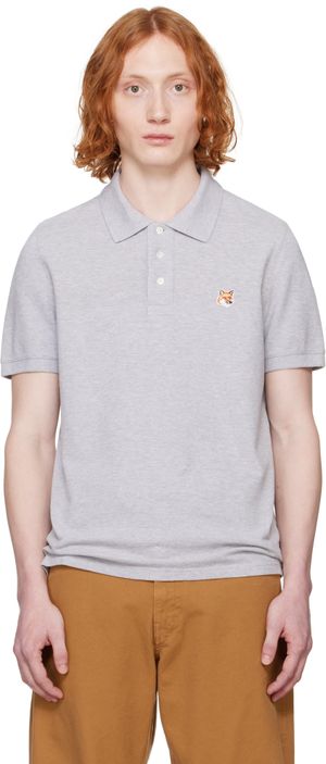 Maison Kitsuné Gray Fox Head Patch Regular Polo