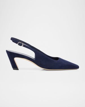 50mm Stassi Suede Slingback Pumps