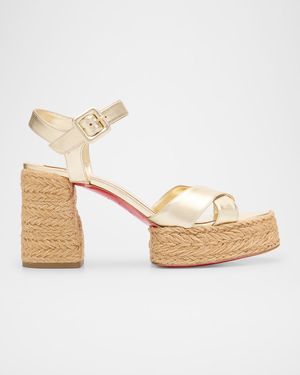 70mm Calakala Metallic Crisscross Platform Sandals