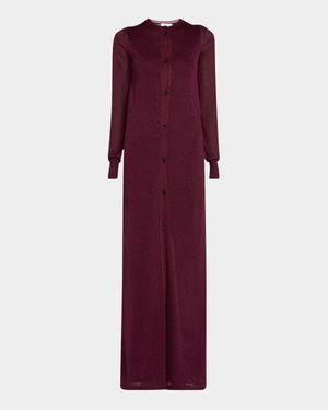 Long Lurex Knit Cardigan