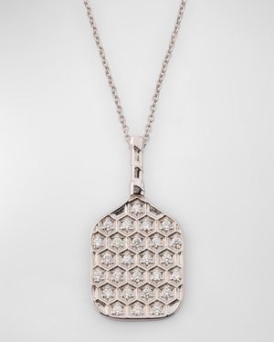 18K White Gold Pickleball Necklace with Diamonds