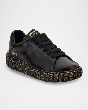 Kid's Calf Leather Low-Top Sneakers, Kids