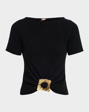 Ellen Cashmere-Wool Crop Top