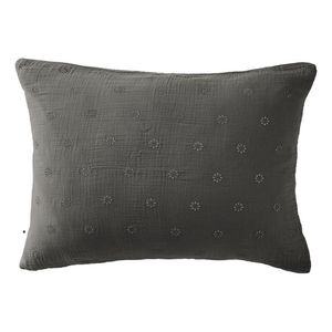 L'effet Papillon - Taie d'oreiller percale de coton - Taille 60x60 cm - Gris