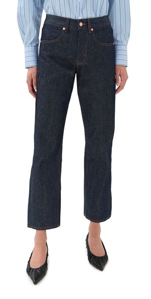 Bite Studios Curved Cotton Denim Jeans Dark Blue 31