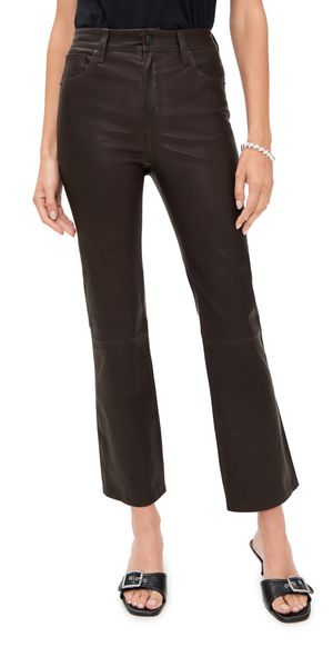 FRAME The Leather Reboot Crop Pants Truffle 28