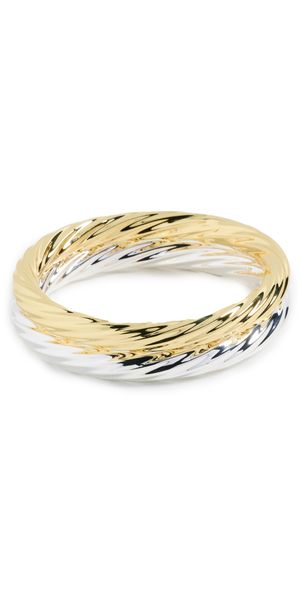 Argento Vivo TT Twist Bangle Set Gold/Silver One Size