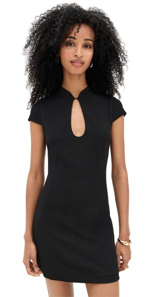 Runaway the Label Vieno Keyhole Fitted Mini Dress Black L