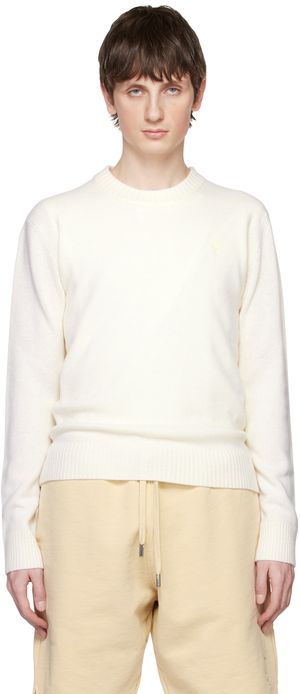 AMI Paris Off-White Ami de Cœur Sweater