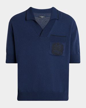 Men's Pocket Emblem Knit Polo Shirt