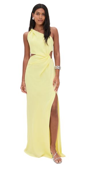 MISHA The Kristin Satin Dress Soft Lime XS