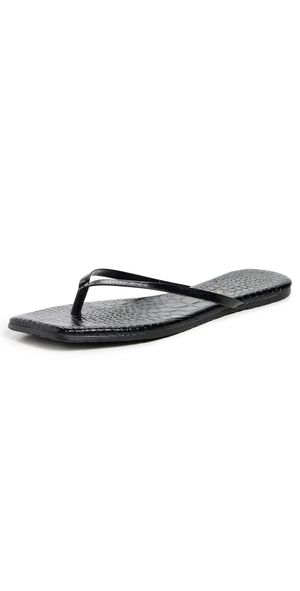 TKEES Square Toe Lily Flip Flops Sable Croc 5
