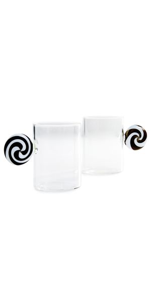 FAZEEK Swirl Espresso Cups Set of 2 Black/White One Size