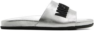 Moschino Silver Logo Slides