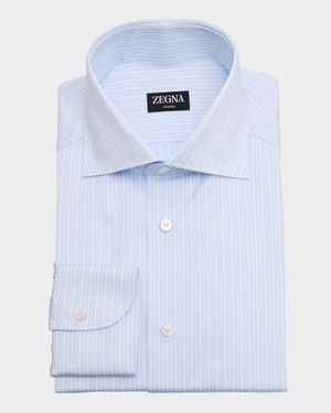 Men's Trofeo Cotton Framed Stripe Dress Shirt