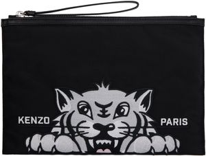 Kenzo Grande pochette de style collégial noire