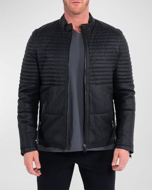 Men's Matte Leather Moto Jacket
