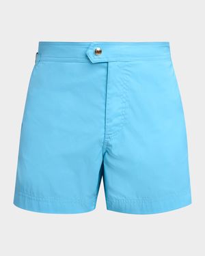 Men's Mesh-Lined Poplin Swim Trunks