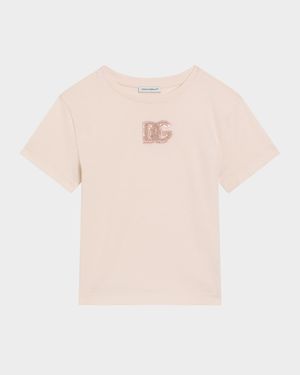 Girl's DG Logo Patch Short-Sleeve T-Shirt, Size 8-14