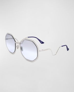Geometric Metal Round Sunglasses