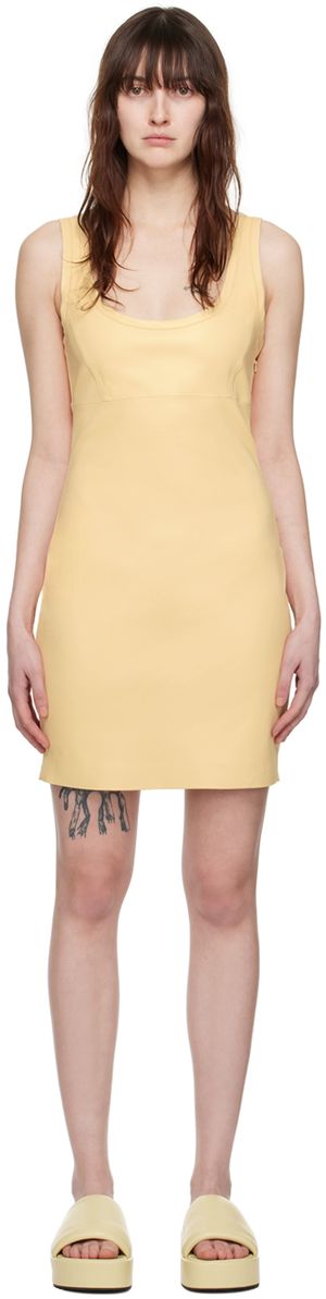 Stand Studio Yellow Sawyer Faux-Leather Minidress