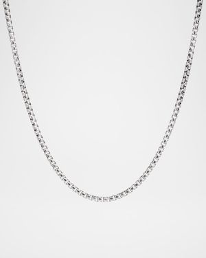 Sterling Silver Box Link Chain Necklace, 18"L