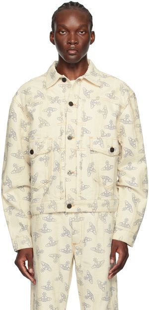 Vivienne Westwood Blouson Marlene blanc cassé en denim