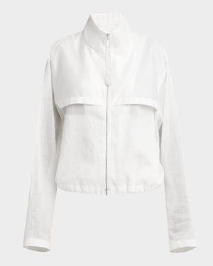 Lightweight Transparent Cotton Zip Jacket
