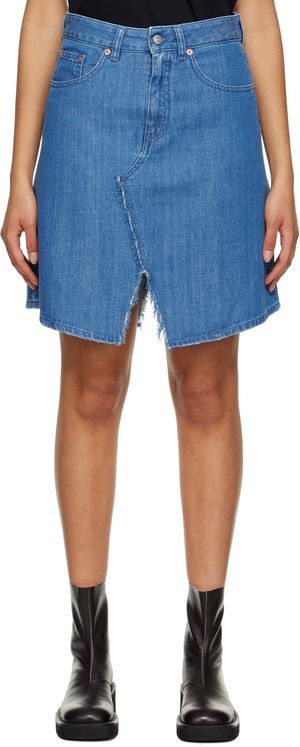 MM6 Maison Margiela Blue Distressed Miniskirt