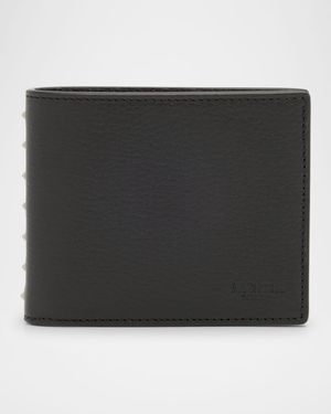 Men's Grained Leather Bifold Wallet