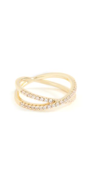 SHASHI Stacey Pave Ring Gold 6