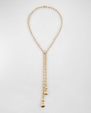 18K Yellow Gold Lariat Necklace with Diamonds