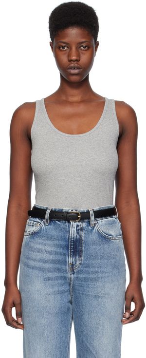 TOTEME Gray Rib Tank Top