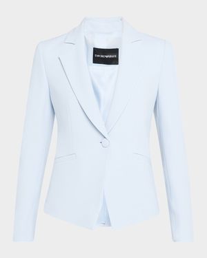 Single-Button Cady Crepe Blazer