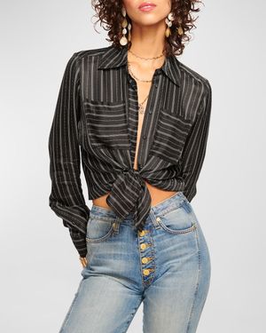 Jamie Satin Striped Twill Blouse