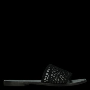 Jonak - Sandales plates en cuir mélangé - Taille 42 - Noir