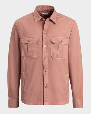 Men's Waxy Textured Overshirt