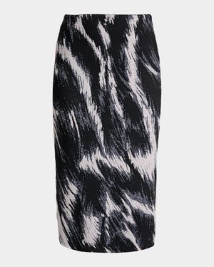 Animal Jacquard Pencil Skirt