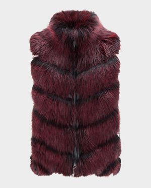 Fur-Free Quilted Faux Fox Vest