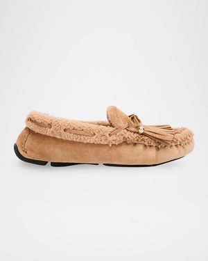Manon Velvet Suede Loafers with Shearling