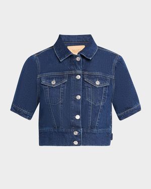 Kendra Short-Sleeve Denim Jacket
