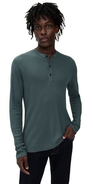 rag & bone Tech Waffle Henley Slate XL