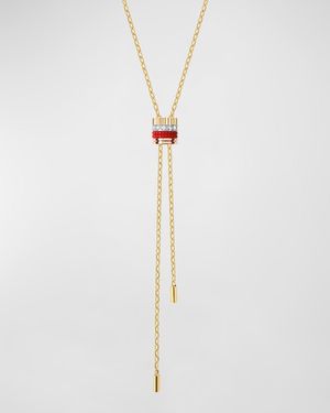 Quatre 18K Yellow Gold Ceramic and Diamond Small Tie Necklace
