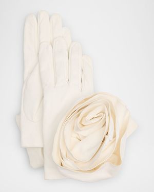 Peony Rose Leather Gloves