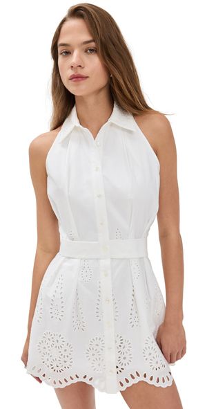 HEVRON Domino Dress In Eyelet White XL