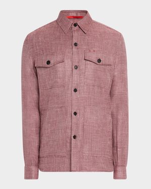 Men's Melange Textured Overshirt