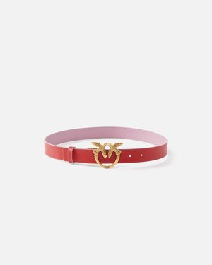 Pinko - Ceinture réversible de 3 cm avec boucle love birds - Taille 105 - Rouge