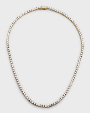 18K Yellow Gold Diamond Tennis Necklace, 17"L, 14.18 ct.