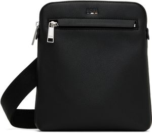 BOSS Black Pebble-Grained Faux-Leather Bag